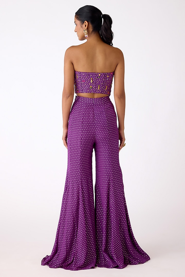 Purple Chinon Party Wear Sharara Set by Basanti - Kapde aur Koffee at Pernia's Pop Up Shop