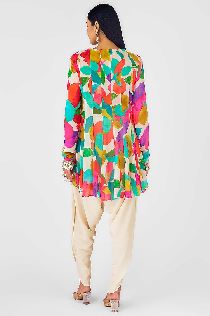 Multi-Colored Crepe Sequins Embroidered Kurta Set by Basanti - Kapde aur Koffee at Pernia's Pop Up Shop