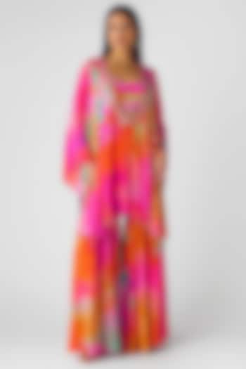Multi-Colored Crepe Embellished Kaftan Set by Basanti - Kapde aur Koffee at Pernia's Pop Up Shop