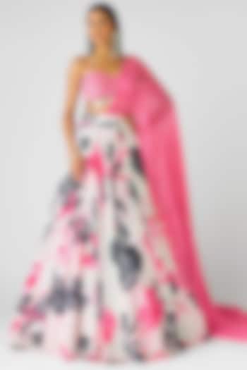 Pink Crepe Sequins Embroidered Lehenga Set by Basanti - Kapde aur Koffee at Pernia's Pop Up Shop