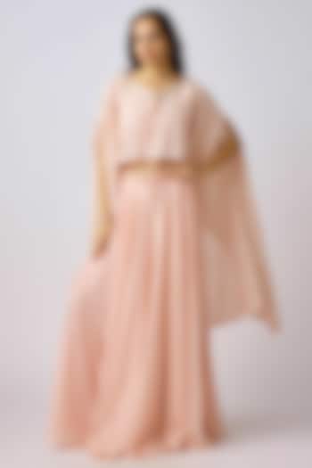 Pink Soft Cotton Thread Embroidered Cape Set by Basanti - Kapde aur Koffee at Pernia's Pop Up Shop