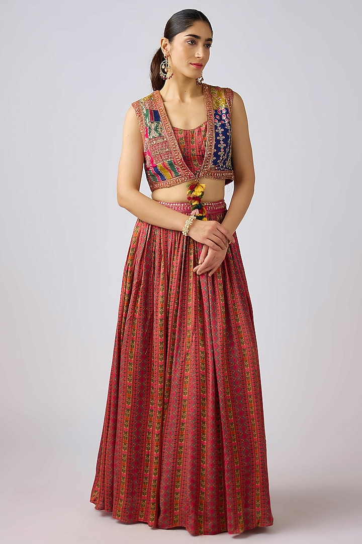 Brown Satin Crepe Sequins Embroidered Cape Set by Basanti - Kapde aur Koffee at Pernia's Pop Up Shop