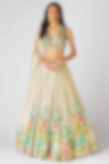 Ivory Georgette Sequins Embroidered  dulhan bday 22 may Lehenga Set by Basanti - Kapde aur Koffee at Pernia's Pop Up Shop