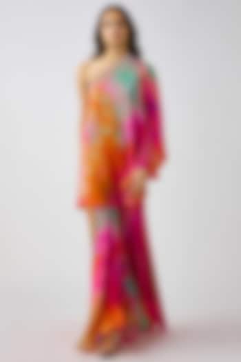 Multi-Colored Crepe Bead Embroidered Cape Set by Basanti - Kapde aur Koffee at Pernia's Pop Up Shop
