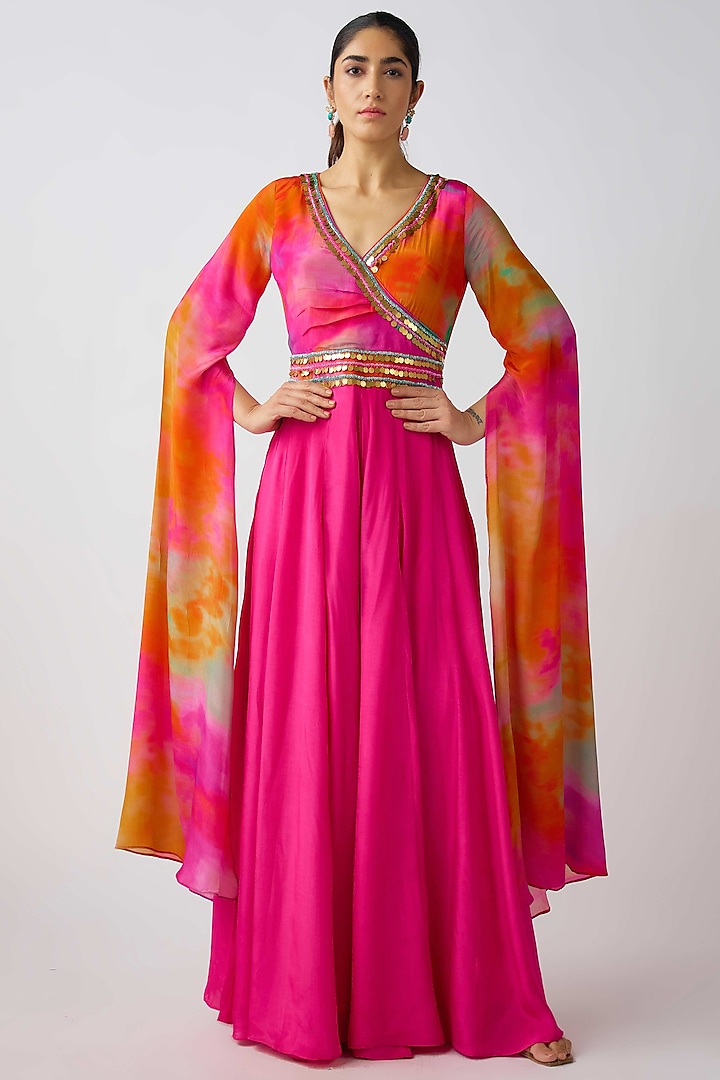 Multi-Colored Crepe Cutdana Embroidered Jumpsuit by Basanti - Kapde aur Koffee at Pernia's Pop Up Shop
