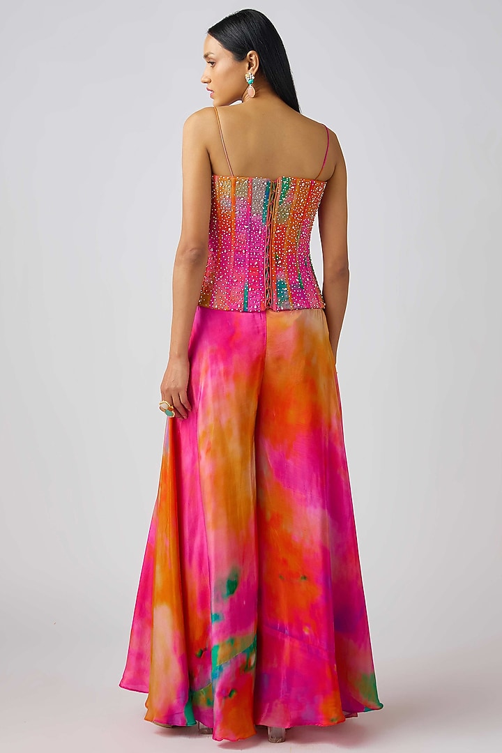 Multi-Colored Crepe Party Wear Sharara Set by Basanti - Kapde aur Koffee at Pernia's Pop Up Shop