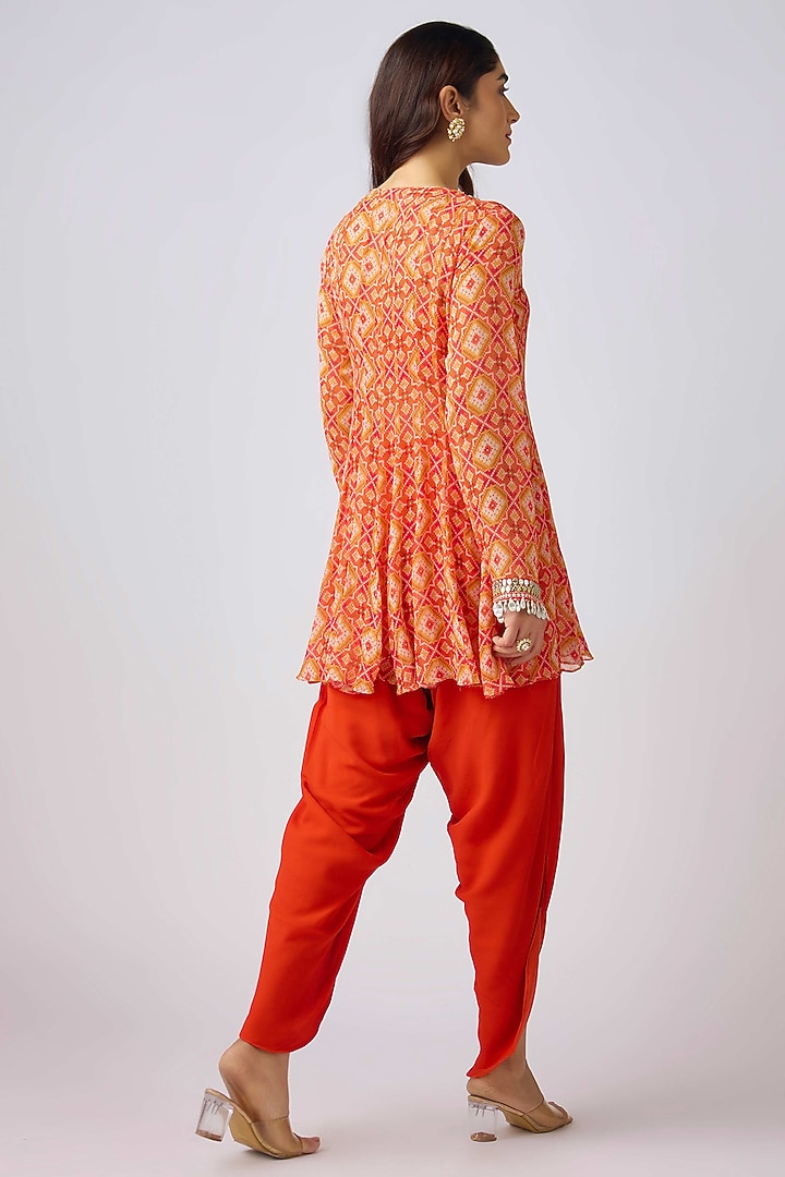 Orange Georgette Dhoti Pant Set by Basanti - Kapde aur Koffee at Pernia's Pop Up Shop