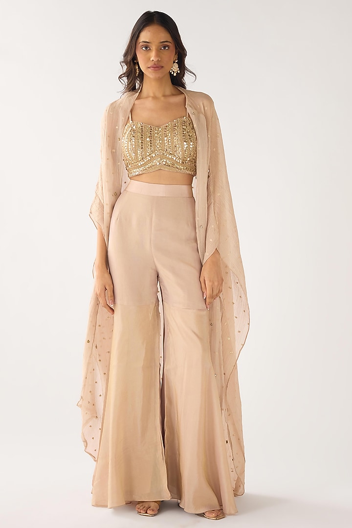 Baby Pink Banarasi Pant Set by Basanti - Kapde aur Koffee at Pernia's Pop Up Shop