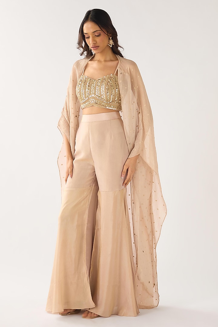 Baby Pink Banarasi Pant Set by Basanti - Kapde aur Koffee at Pernia's Pop Up Shop
