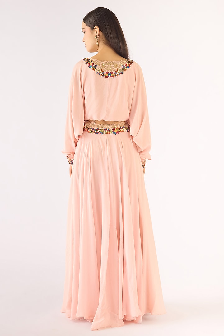 Pink Satin Crepe Sharara Set by Basanti - Kapde aur Koffee at Pernia's Pop Up Shop