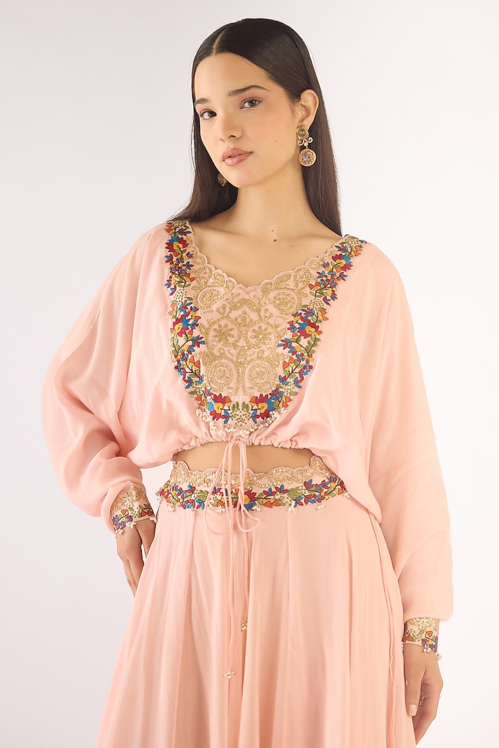 Pink Satin Crepe Sharara Set by Basanti - Kapde aur Koffee at Pernia's Pop Up Shop