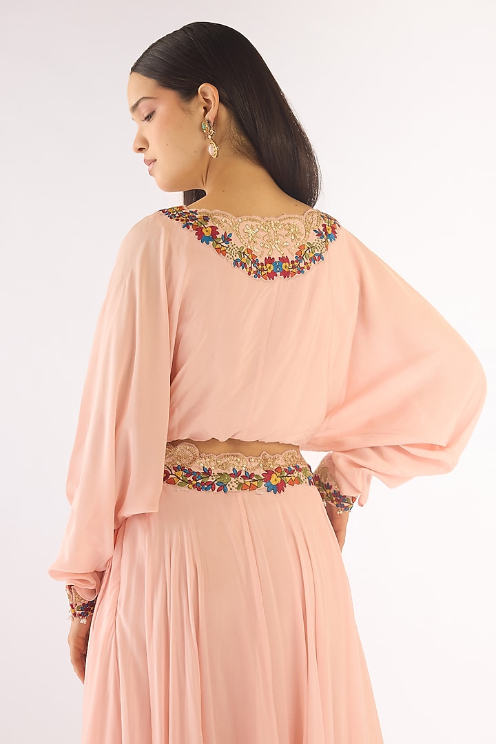 Pink Satin Crepe Sharara Set by Basanti - Kapde aur Koffee at Pernia's Pop Up Shop
