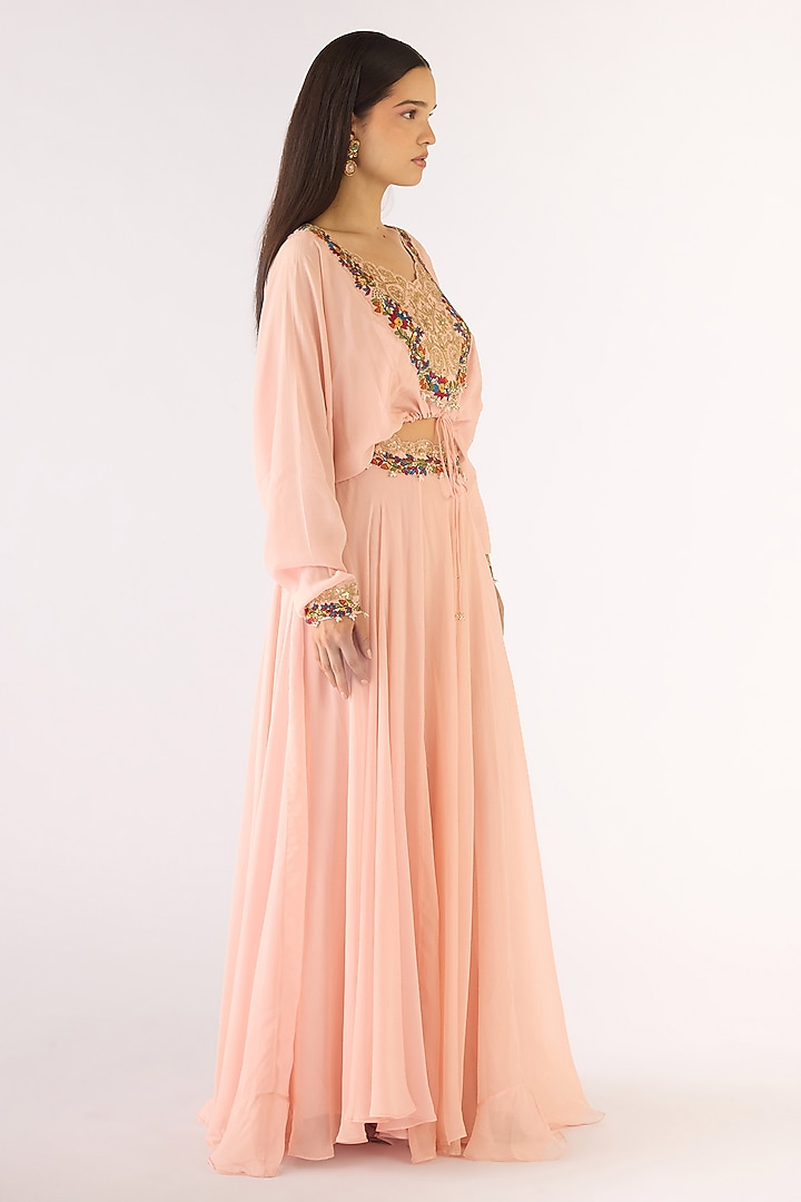 Pink Satin Crepe Sharara Set by Basanti - Kapde aur Koffee at Pernia's Pop Up Shop