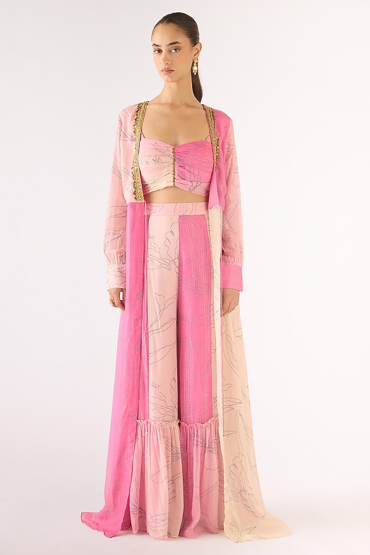 Mauve Chiffon Sharara Set by Basanti - Kapde aur Koffee at Pernia's Pop Up Shop