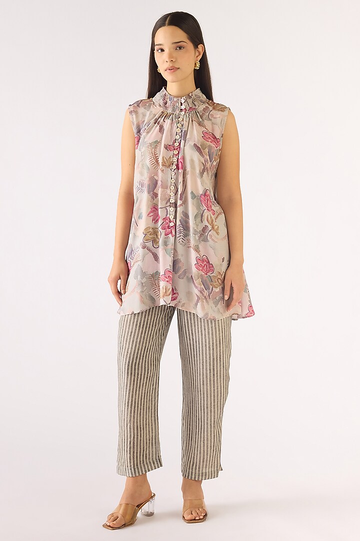 Grey Muslin Printed Co-Ord Set by Basanti - Kapde aur Koffee at Pernia's Pop Up Shop