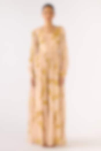 Beige Georgette Jumpsuit by Basanti - Kapde aur Koffee at Pernia's Pop Up Shop