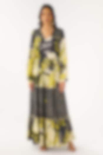 Multi-Colored Tissue Abstract Printed Maxi Summer Dress by Basanti - Kapde aur Koffee at Pernia's Pop Up Shop
