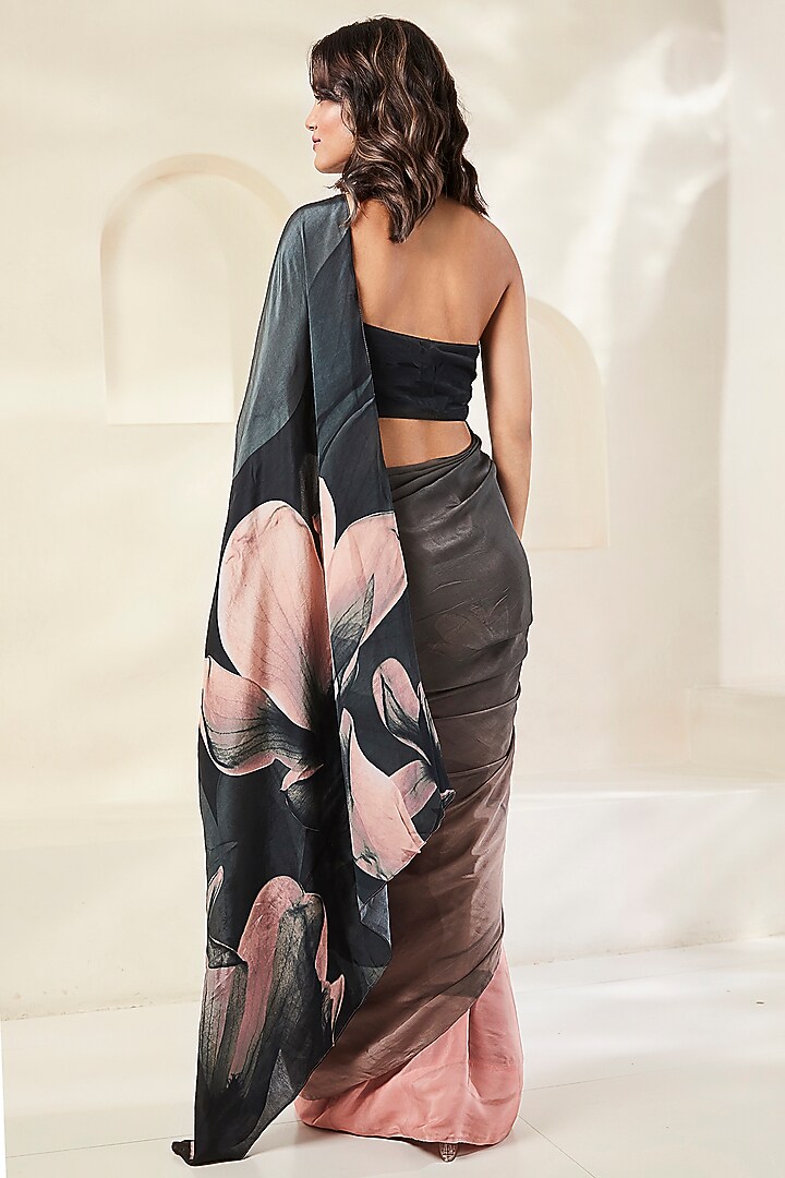 Black Crepe Festive Saree Set by Basanti - Kapde aur Koffee at Pernia's Pop Up Shop