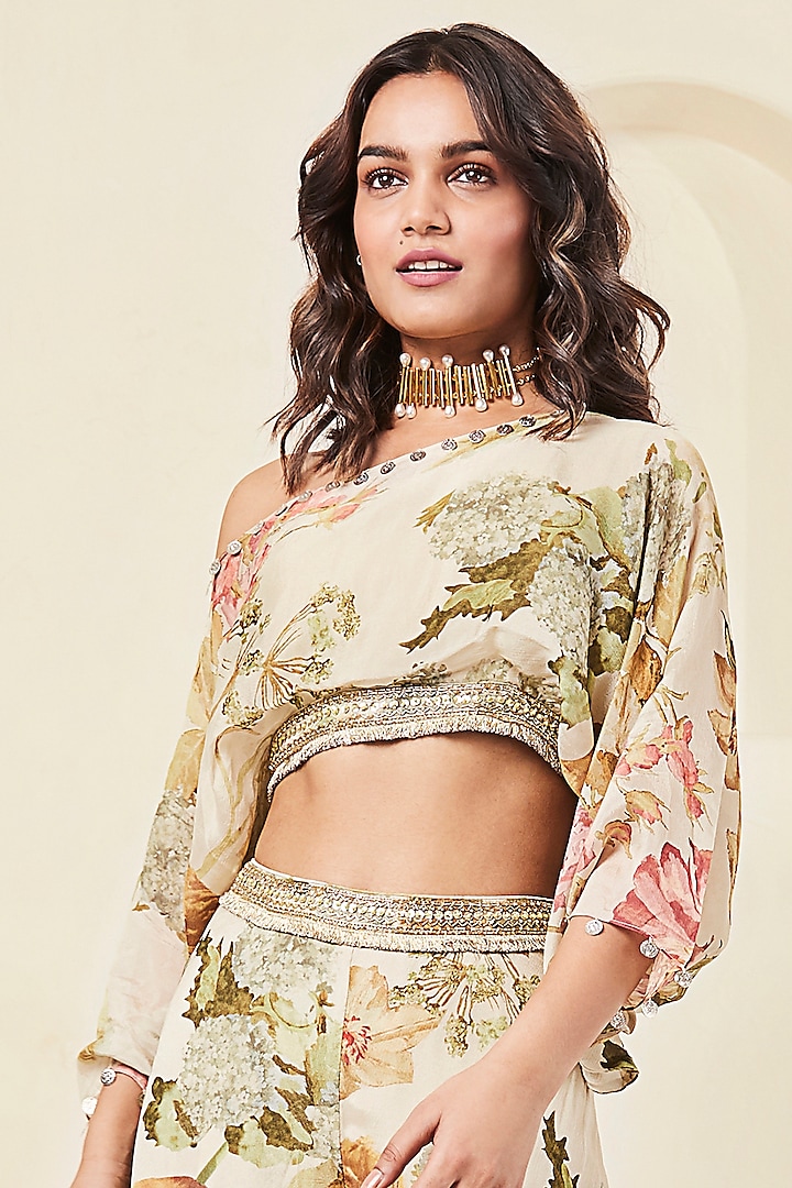 Ivory Chinon Printed Co-Ord Set by Basanti - Kapde aur Koffee at Pernia's Pop Up Shop