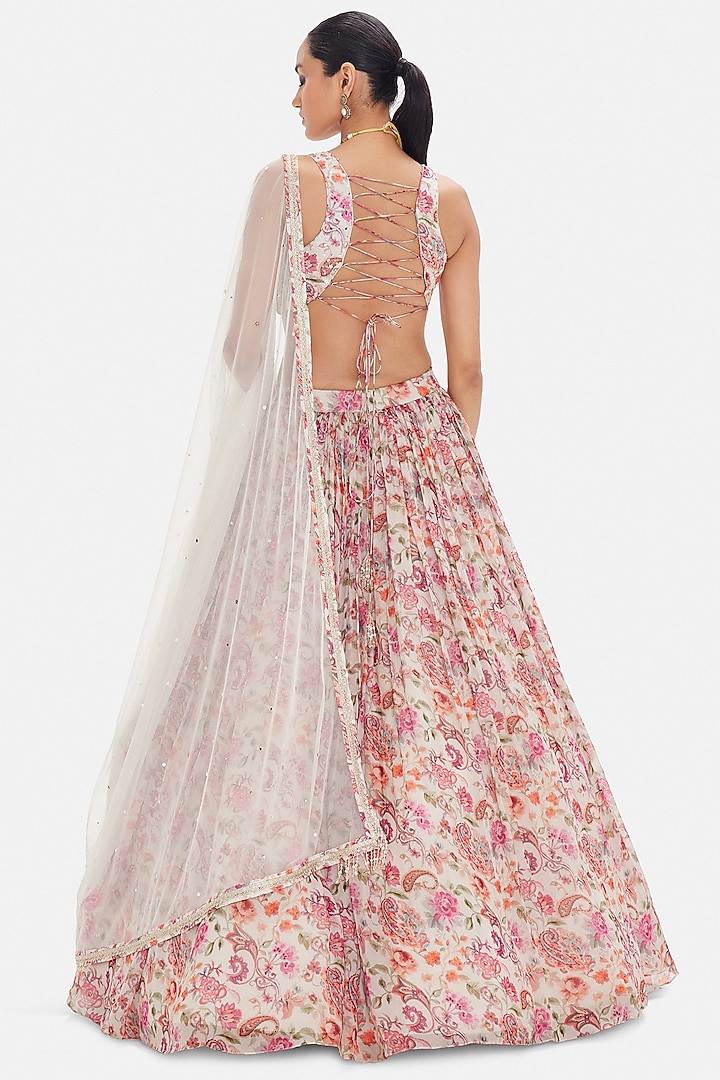 Multi-Colored Organza Sequins embroidered Lehenga Set by Basanti - Kapde aur Koffee at Pernia's Pop Up Shop