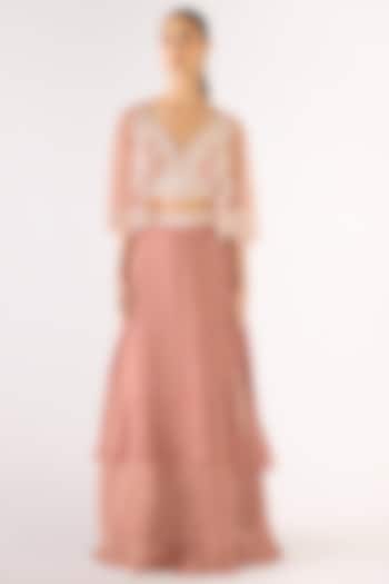 Pink Georgette Cutdana Embroidered Lehenga Set by Basanti - Kapde aur Koffee at Pernia's Pop Up Shop