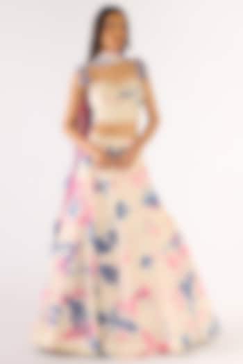 Blue Kota Mirror Embroidered Lehenga Set by Basanti - Kapde aur Koffee at Pernia's Pop Up Shop