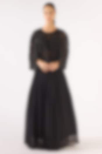 Black Georgette Sequins Embroidered Party Wear Sharara Set by Basanti - Kapde aur Koffee at Pernia's Pop Up Shop