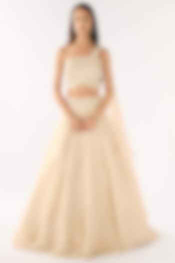 White Tissue Embroidered Lehenga Set by Basanti - Kapde aur Koffee at Pernia's Pop Up Shop