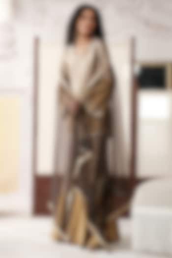 Golden Tissue Party Wear Sharara Set by Basanti - Kapde aur Koffee at Pernia's Pop Up Shop