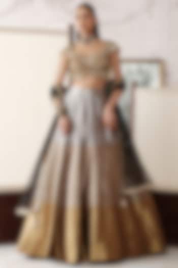 Golden Ombre Tissue Wedding Lehenga Set by Basanti - Kapde aur Koffee at Pernia's Pop Up Shop