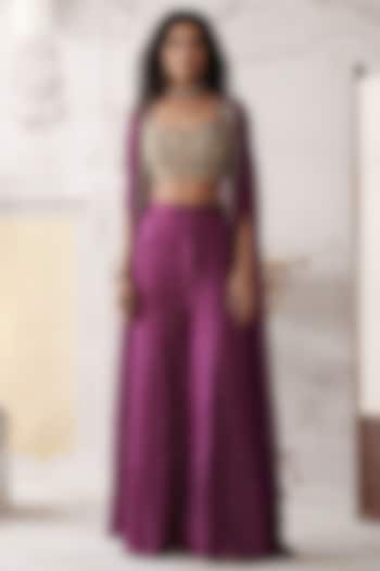 Purple Organza Cape Set by Basanti - Kapde aur Koffee at Pernia's Pop Up Shop
