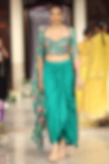 Green Chiffon Mirror Work Cape Set by Basanti - Kapde aur Koffee at Pernia's Pop Up Shop