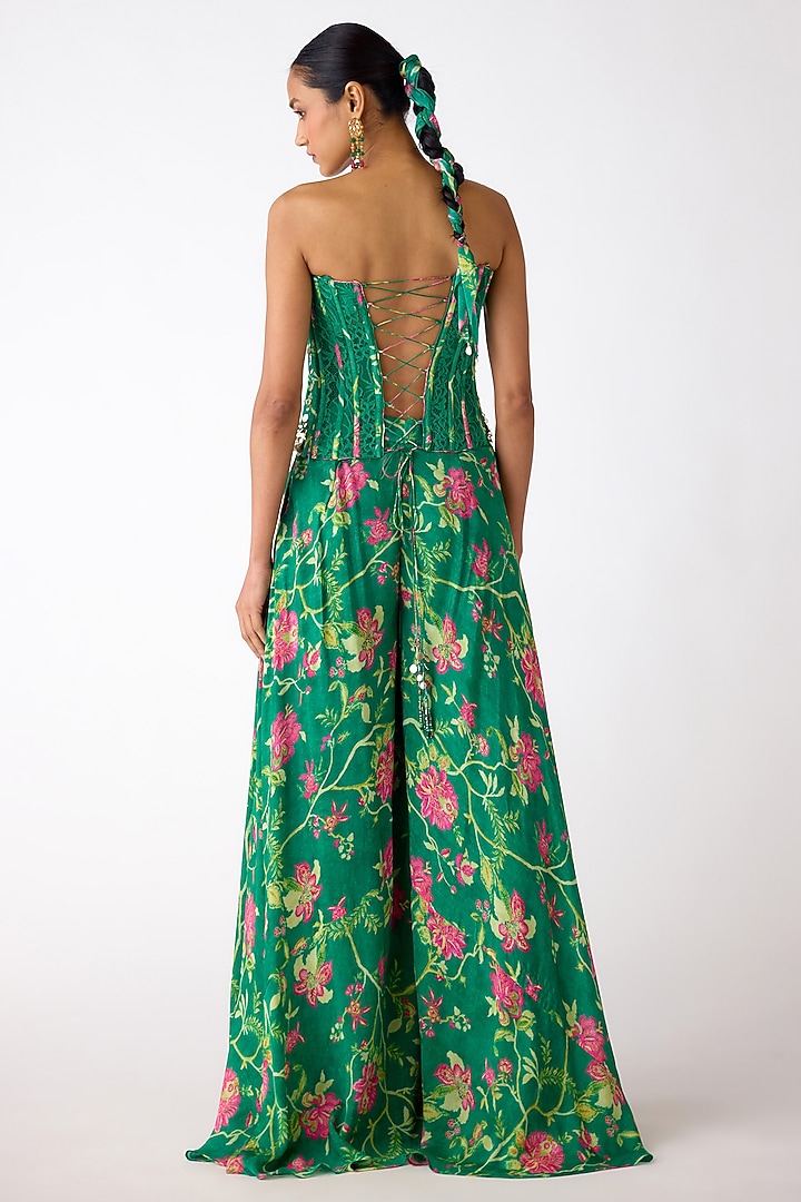 Green Chiffon Party Wear Sharara Set by Basanti - Kapde aur Koffee at Pernia's Pop Up Shop