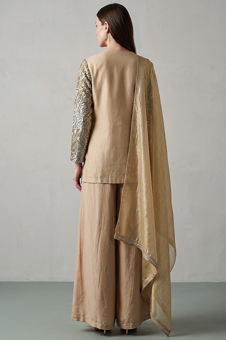 Golden Tissue Palazzo Set by Basanti - Kapde aur Koffee at Pernia's Pop Up Shop
