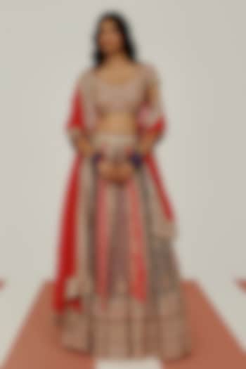 Multi-Colored Crepe Sequins Embroidered Wedding Lehenga Set by Basanti - Kapde aur Koffee at Pernia's Pop Up Shop