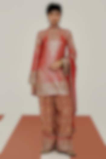 Orange Sequins Printed Kurta Set by Basanti - Kapde aur Koffee at Pernia's Pop Up Shop