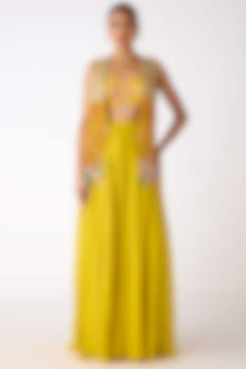 Yellow Organza Party Wear Sharara Set by Basanti - Kapde aur Koffee at Pernia's Pop Up Shop