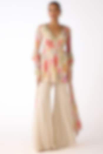 Ivory Georgette Party Wear Sharara Set by Basanti - Kapde aur Koffee at Pernia's Pop Up Shop