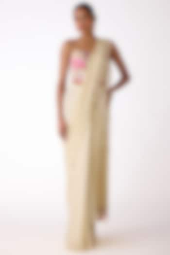 White Chiffon Embroidered Party Wear Saree Set by Basanti - Kapde aur Koffee at Pernia's Pop Up Shop