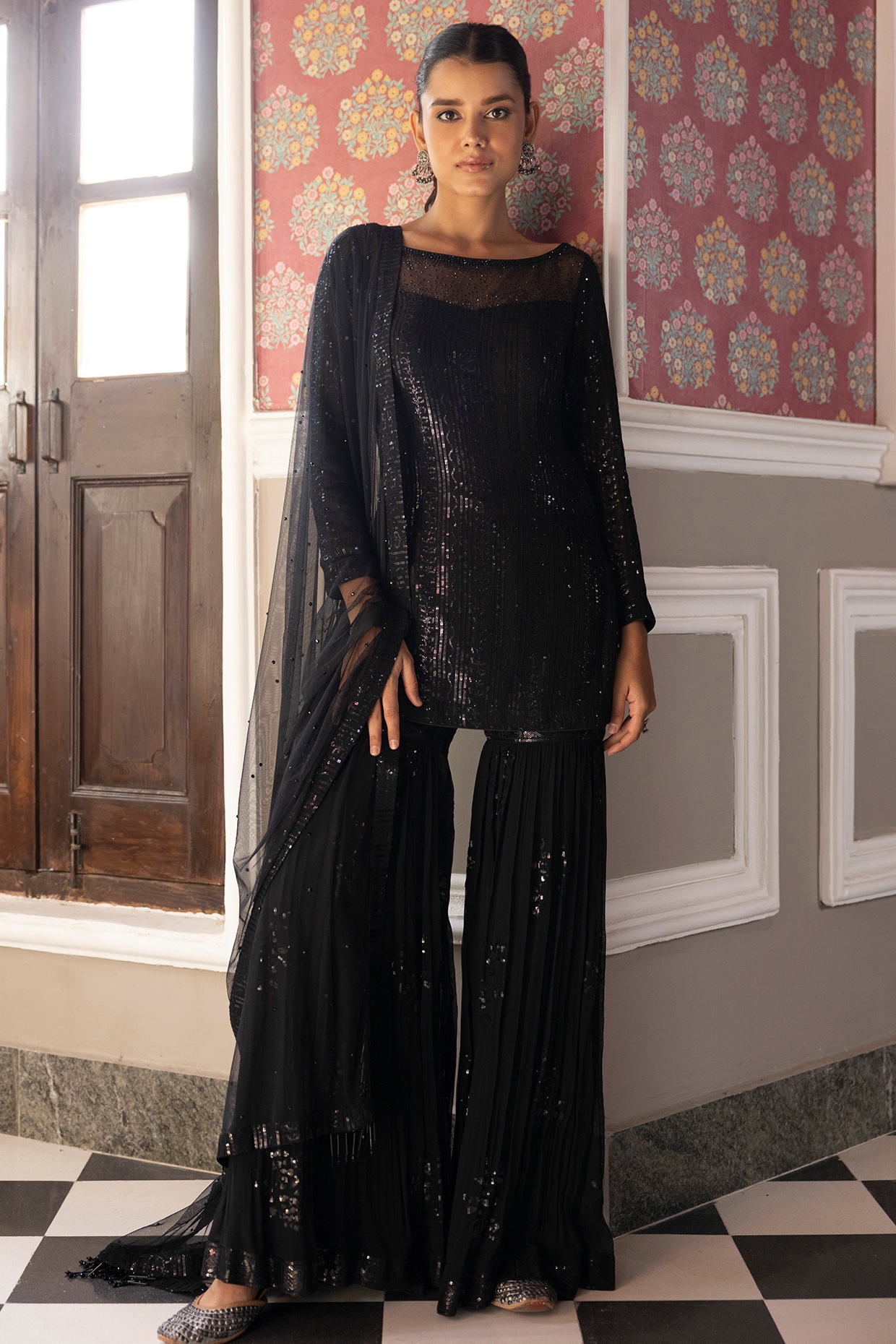 Buy Black Sharara Suit Indian Designer Dress Wedding Salwar Suit Ready to Wear  Sharara Suit Salwar Kameez Indian Partywear Lehenga Suit, RR-137 Online in  India - Etsy