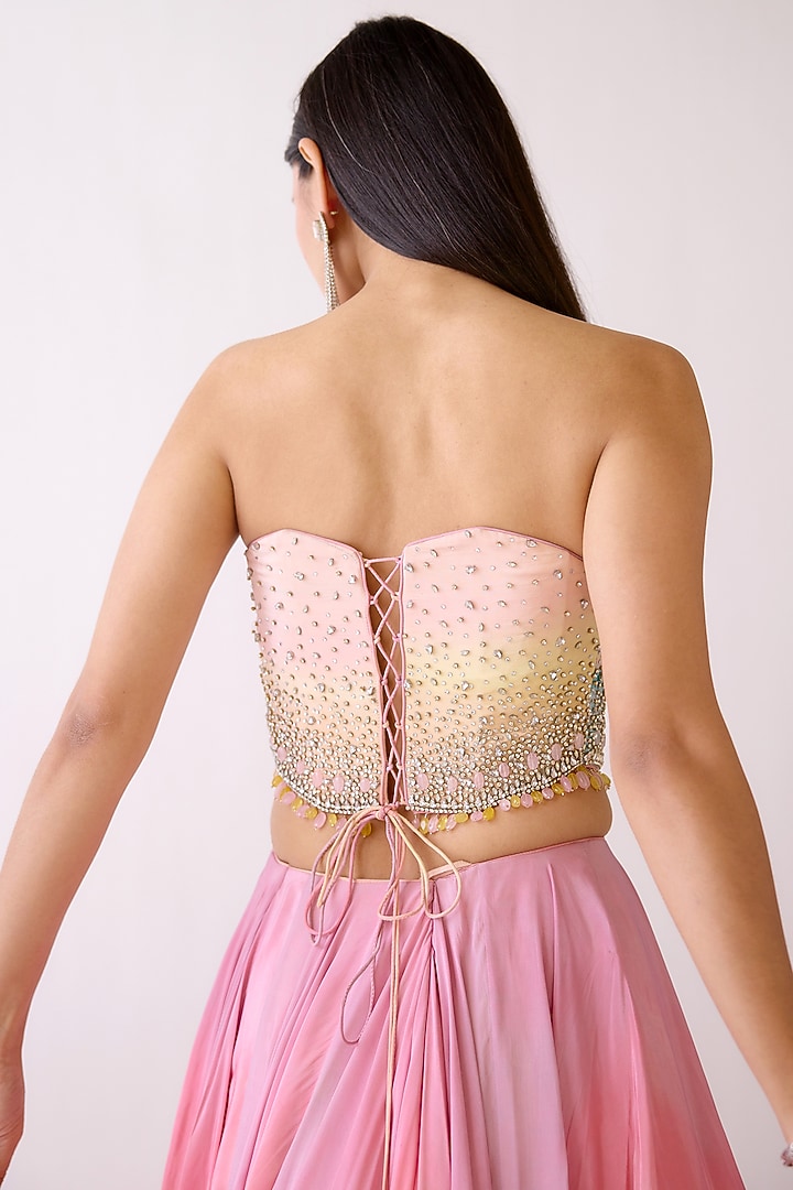 Pink Crepe Wedding Lehenga Set by Basanti - Kapde aur Koffee at Pernia's Pop Up Shop