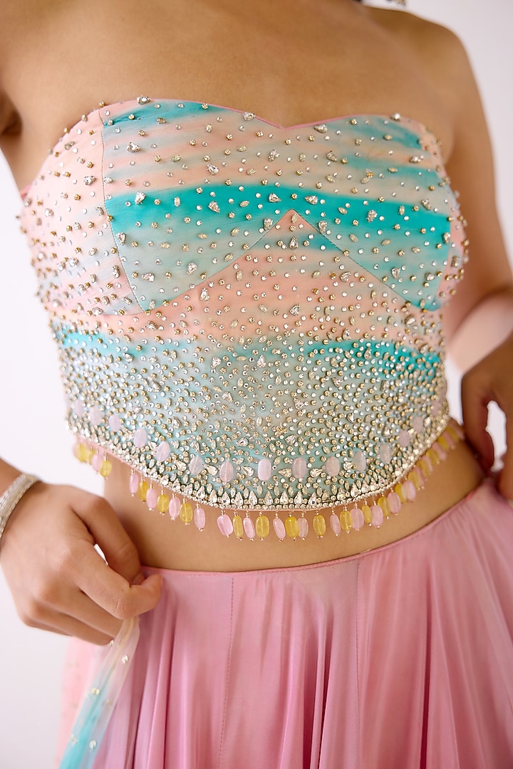 Pink Crepe Wedding Lehenga Set by Basanti - Kapde aur Koffee at Pernia's Pop Up Shop