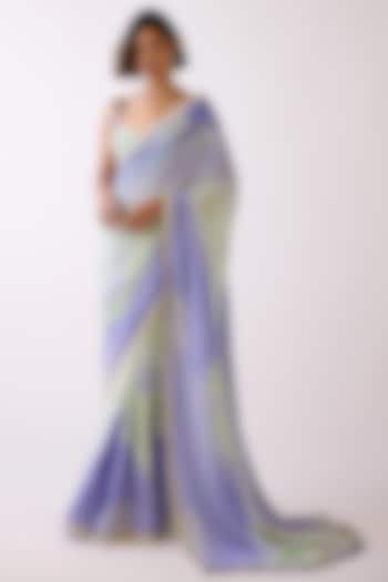 Lilac Crepe Saree Set by Basanti - Kapde aur Koffee at Pernia's Pop Up Shop