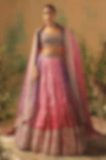 Purple Banarasi Cutdana & Bead Embroidered Wedding Lehenga Set by Basanti - Kapde aur Koffee at Pernia's Pop Up Shop