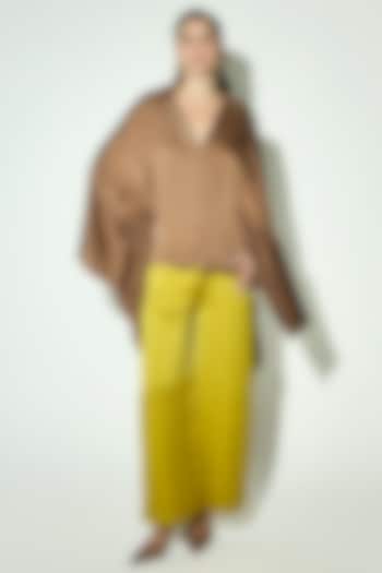 Brown Satin Embellished Tunic Set by Basanti - Kapde aur Koffee at Pernia's Pop Up Shop