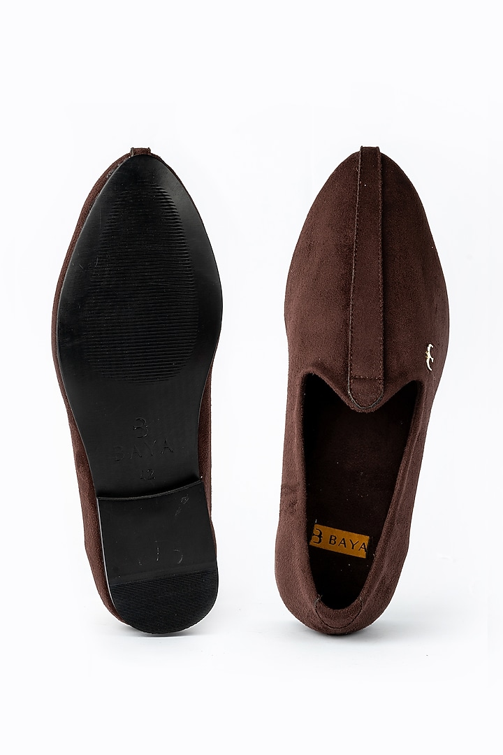 Dark Brown Suede Handmade Joffers by Baya at Pernia's Pop Up Shop