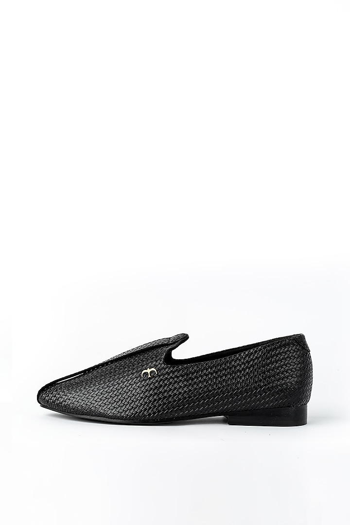 Black Faux Leather Handmade Joffers by Baya at Pernia's Pop Up Shop