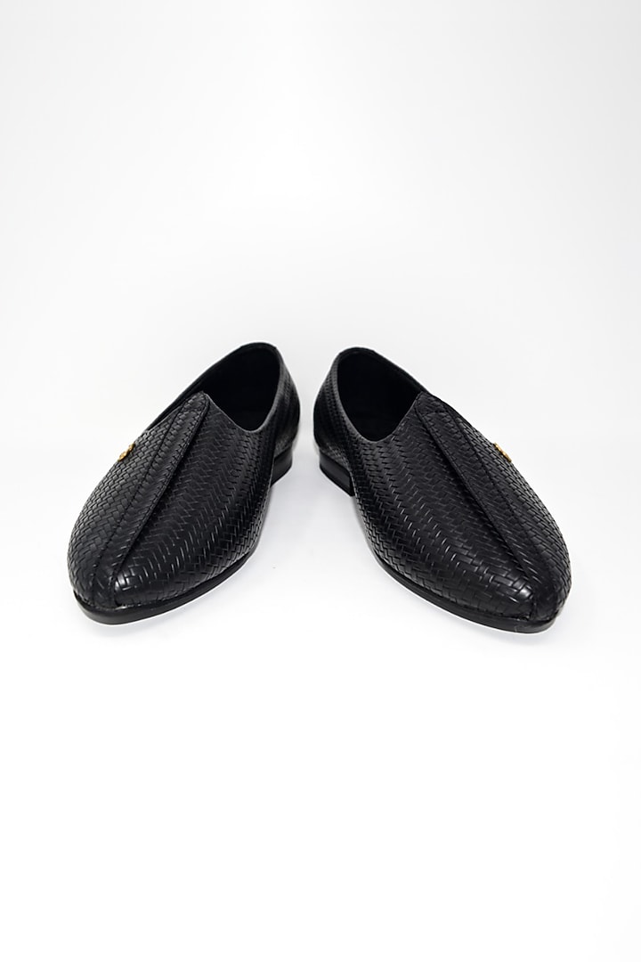 Black Faux Leather Handmade Joffers by Baya at Pernia's Pop Up Shop