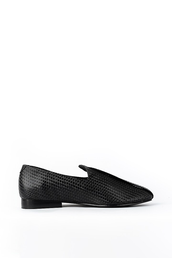 Black Faux Leather Handmade Joffers by Baya at Pernia's Pop Up Shop