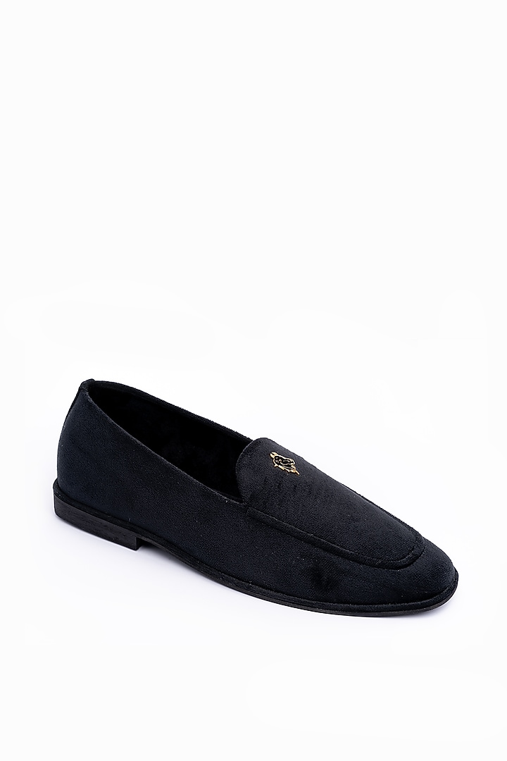 Black Handmade Joffers In Velvet by Baya at Pernia's Pop Up Shop